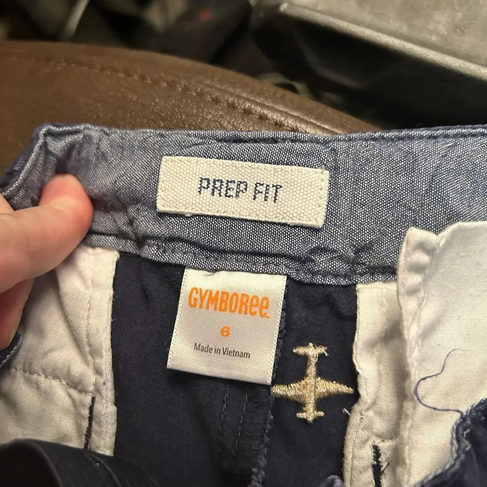Boys Gymboree Shorts Size 6 Blue with Airplane Pattern